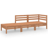 3 Piece Garden Lounge Set Honey Brown Solid Wood Pine