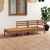 3 Piece Garden Lounge Set Honey Brown Solid Wood Pine