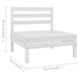 4 Piece Garden Lounge Set Solid Pinewood White - Rear View