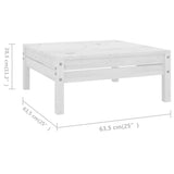 4 Piece Garden Lounge Set Solid Pinewood White - Low Angle