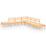 7 Piece Garden Lounge Set Solid Pinewood - Front View