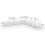 7 Piece Garden Lounge Set Solid Pinewood White