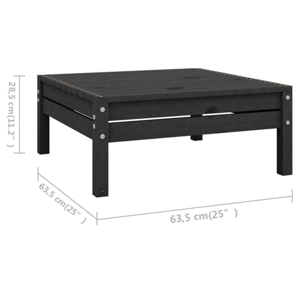 7 Piece Garden Lounge Set Solid Pinewood Black