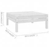 8 Piece Garden Lounge Set Solid Pinewood White - Close-Up Angle