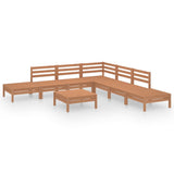 8 Piece Garden Lounge Set Solid Pinewood Honey Brown