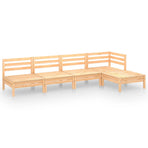 5 Piece Garden Lounge Set Solid Pinewood