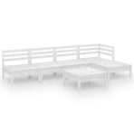 6 Piece Garden Lounge Set Solid Pinewood White