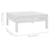 6 Piece Garden Lounge Set Solid Pinewood White