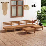6 Piece Garden Lounge Set Solid Pinewood Honey Brown