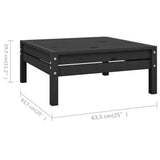 6 Piece Garden Lounge Set Solid Pinewood Black - Low Angle