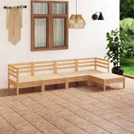 5 Piece Garden Lounge Set Solid Pinewood