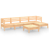 6 Piece Garden Lounge Set Solid Pinewood - Front View