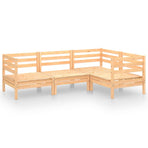 4 Piece Garden Lounge Set Solid Pinewood