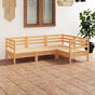 4 Piece Garden Lounge Set Solid Pinewood