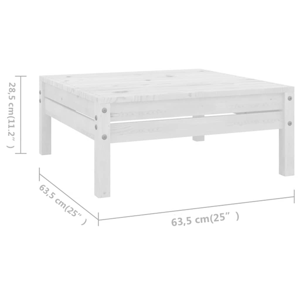 4 Piece Garden Lounge Set Solid Pinewood White