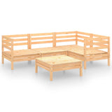 5 Piece Garden Lounge Set Solid Pinewood - Front View