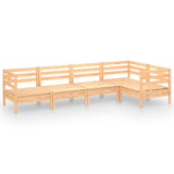 5 Piece Garden Lounge Set Solid Pinewood - Front View