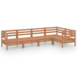 5 Piece Garden Lounge Set Solid Pinewood Honey Brown - Front View