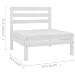 6 Piece Garden Lounge Set Solid Pinewood White