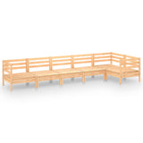 6 Piece Garden Lounge Set Solid Pinewood