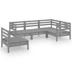 5 Piece Garden Lounge Set Solid Pinewood Grey
