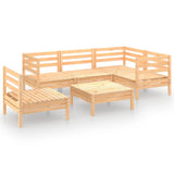 6 Piece Garden Lounge Set Solid Pinewood
