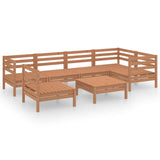 7 Piece Garden Lounge Set Solid Pinewood Honey Brown