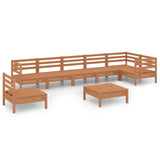 8 Piece Garden Lounge Set Solid Pinewood Honey Brown