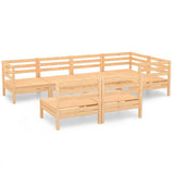 7 Piece Garden Lounge Set Solid Pinewood