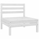 7 Piece Garden Lounge Set Solid Pinewood White - Top-Down View