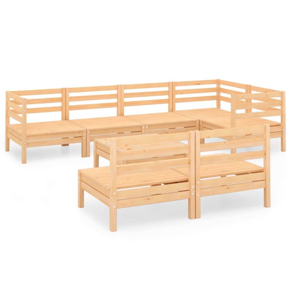 8 Piece Garden Lounge Set Solid Pinewood