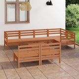 8 Piece Garden Lounge Set Solid Pinewood Honey Brown