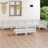8 Piece Garden Lounge Set Solid Pinewood White