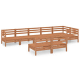 8 Piece Garden Lounge Set Solid Pinewood Honey Brown - Front View