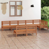8 Piece Garden Lounge Set Solid Pinewood Honey Brown