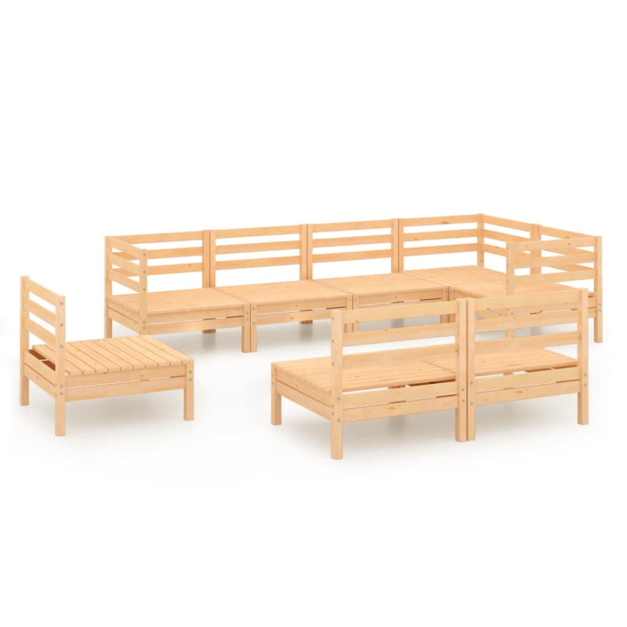 8 Piece Garden Lounge Set Solid Wood Pine