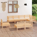 8 Piece Garden Lounge Set Solid Wood Pine