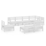 8 Piece Garden Lounge Set Solid Pinewood White