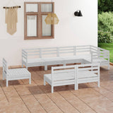 8 Piece Garden Lounge Set Solid Pinewood White