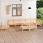 9 Piece Garden Lounge Set Solid Wood Pine