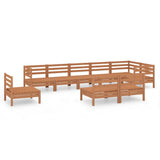 9 Piece Garden Lounge Set Solid Pinewood Honey Brown