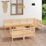 8 Piece Garden Lounge Set Solid Wood Pine