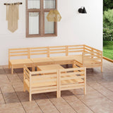 8 Piece Garden Lounge Set Solid Pinewood