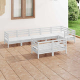8 Piece Garden Lounge Set Solid Wood Pine White