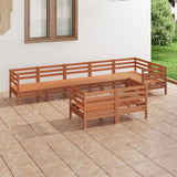 8 Piece Garden Lounge Set Solid Pinewood Honey Brown