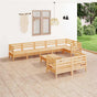 9 Piece Garden Lounge Set Solid Wood Pine