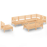 8 Piece Garden Lounge Set Solid Wood Pine