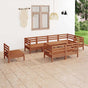 8 Piece Garden Lounge Set Solid Wood Pine Honey Brown