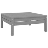 10 Piece Garden Lounge Set Solid Wood Pine Grey - 45-Degree Angle