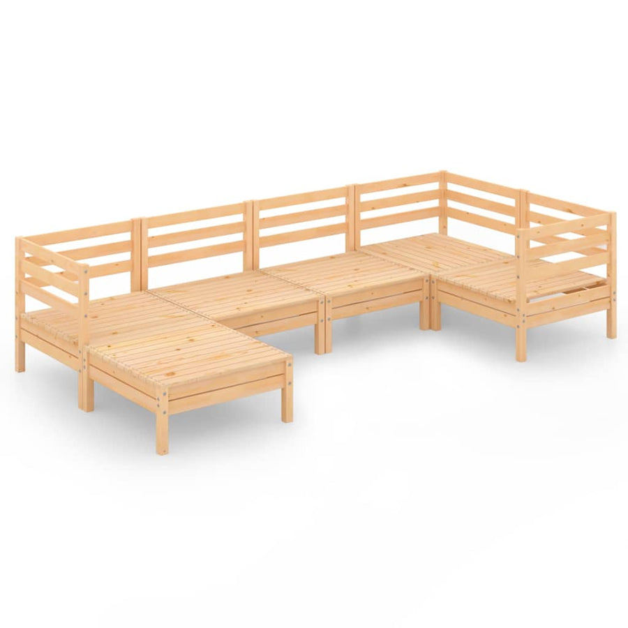 6 Piece Garden Lounge Set Solid Wood Pine